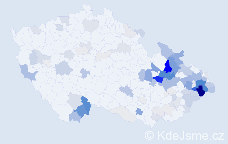 Příjmení: 'Vrobel', počet výskytů 284 v celé ČR