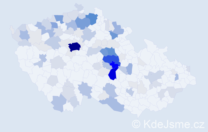 Příjmení: 'Odvárka', počet výskytů 396 v celé ČR