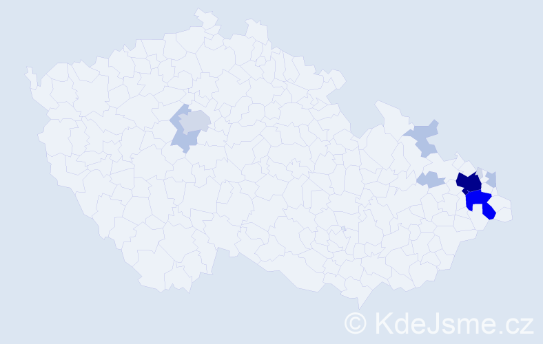 Příjmení: 'Marynčáková', počet výskytů 39 v celé ČR