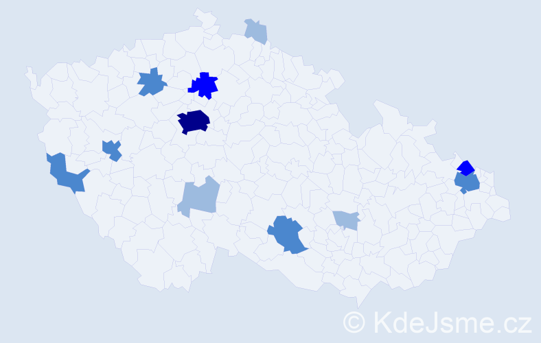 Příjmení: 'Buchelová', počet výskytů 23 v celé ČR
