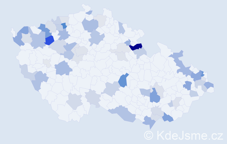Příjmení: 'Takácsová', počet výskytů 132 v celé ČR