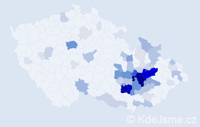 Příjmení: 'Vičar', počet výskytů 254 v celé ČR