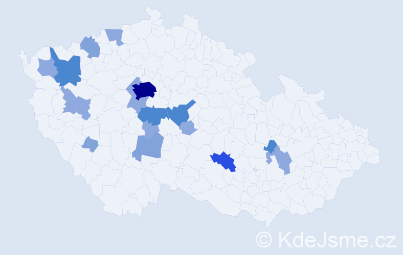 Příjmení: 'Frantlová', počet výskytů 43 v celé ČR