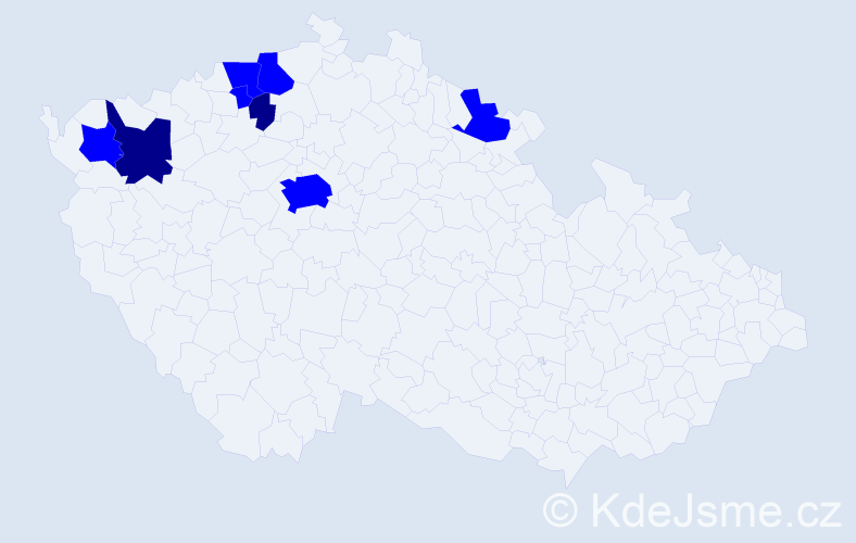 Příjmení: 'Ilkivová', počet výskytů 10 v celé ČR