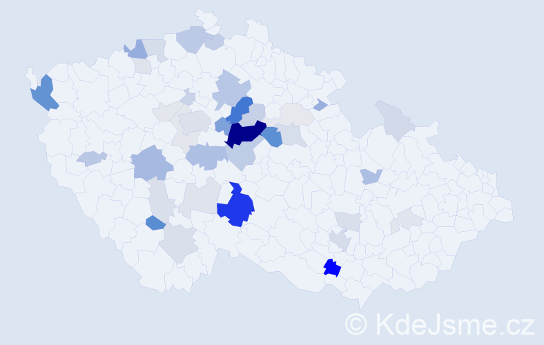 Příjmení: 'Čábelková', počet výskytů 124 v celé ČR