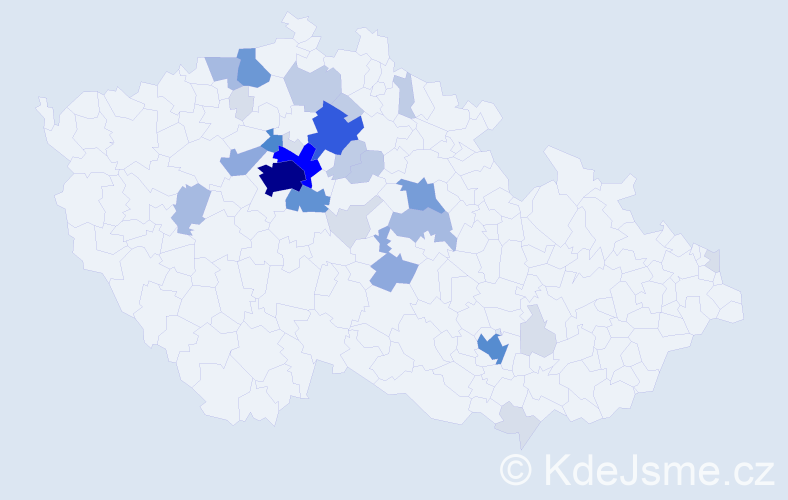 Příjmení: 'Machota', počet výskytů 121 v celé ČR