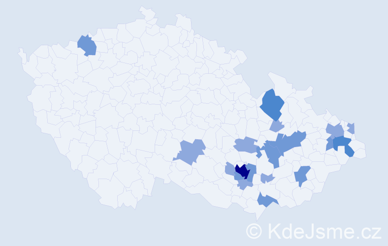 Příjmení: 'Kazlepková', počet výskytů 34 v celé ČR