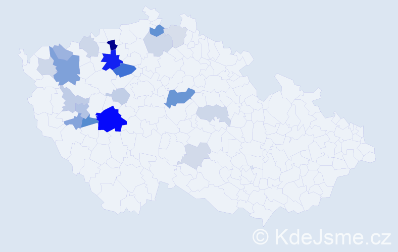 Příjmení: 'Záborec', počet výskytů 49 v celé ČR