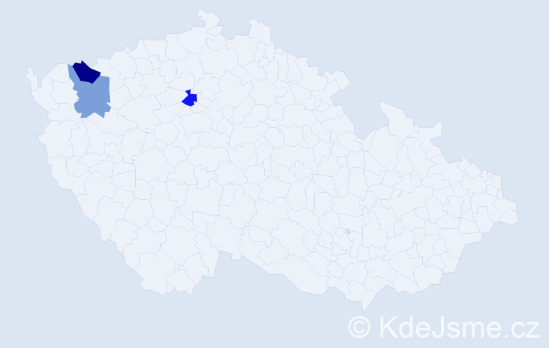 Příjmení: 'Modesová', počet výskytů 10 v celé ČR
