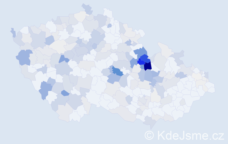 Příjmení: 'Motl', počet výskytů 811 v celé ČR