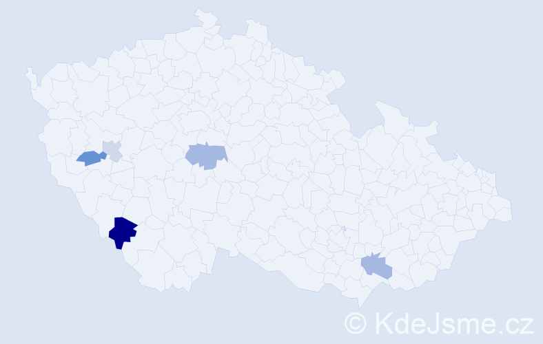 Příjmení: 'Reichart', počet výskytů 6 v celé ČR