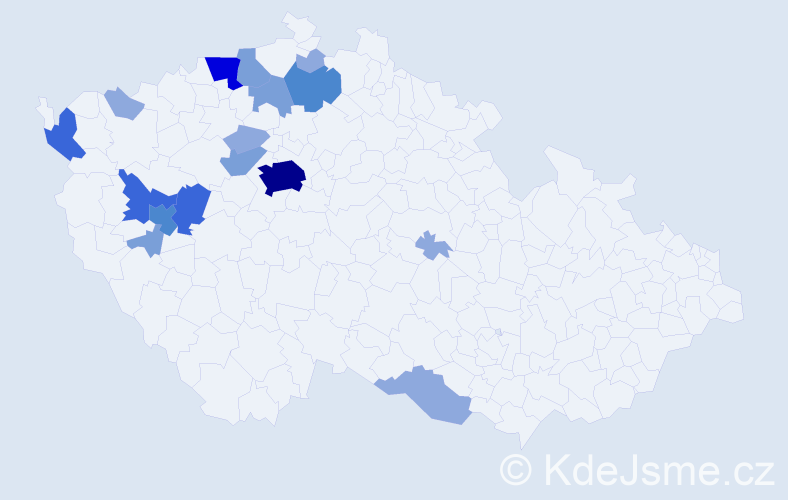 Příjmení: 'Dick', počet výskytů 44 v celé ČR