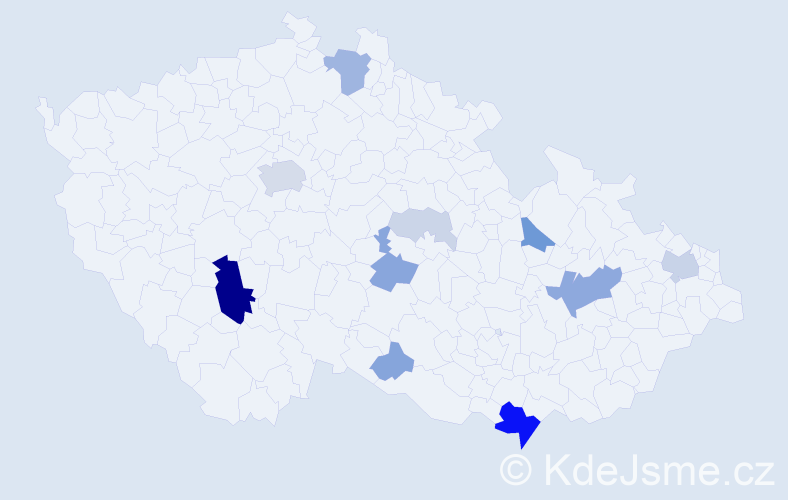 Příjmení: 'Čuka', počet výskytů 40 v celé ČR