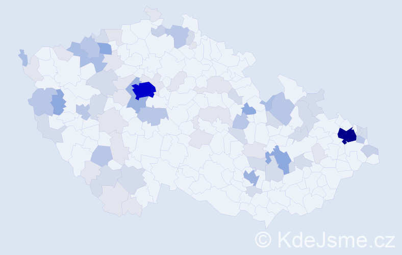 Příjmení: 'Barna', počet výskytů 226 v celé ČR