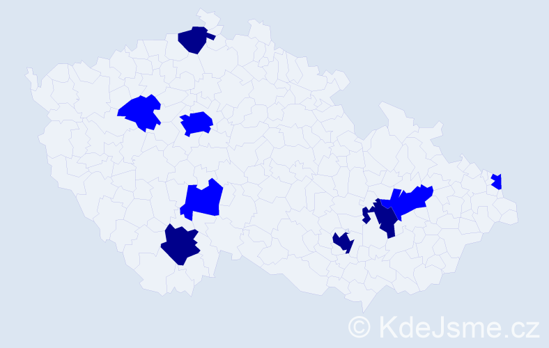 Příjmení: 'Baluch', počet výskytů 13 v celé ČR