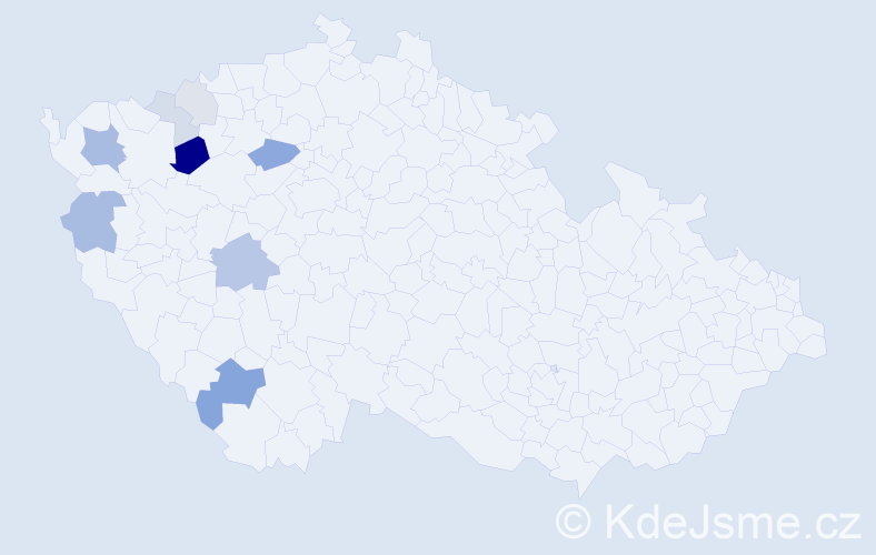 Příjmení: 'Čóka', počet výskytů 23 v celé ČR