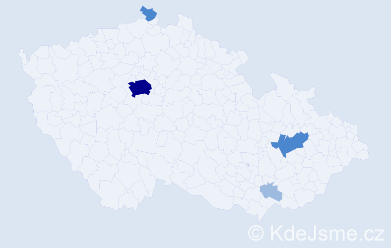 Příjmení: 'Tadič', počet výskytů 9 v celé ČR