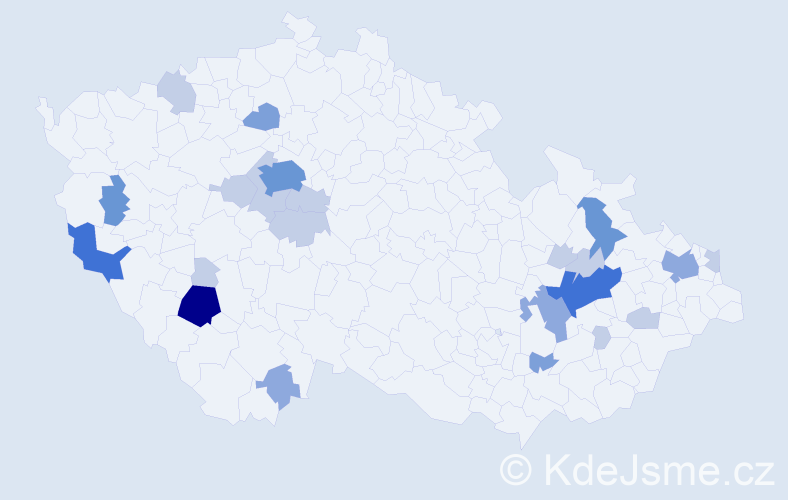 Příjmení: 'Bambásková', počet výskytů 58 v celé ČR
