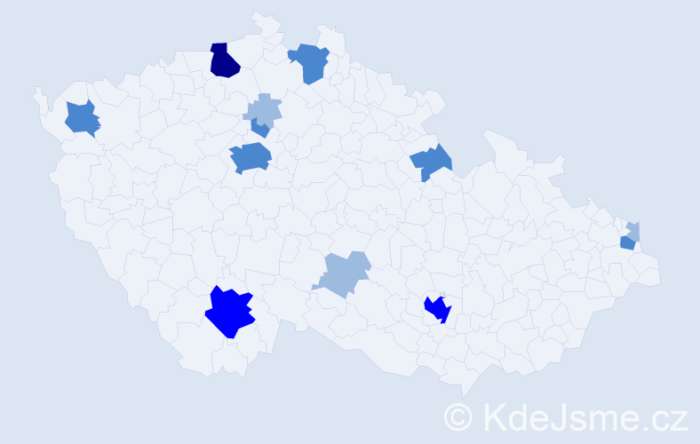 Příjmení: 'Krautschneider', počet výskytů 25 v celé ČR