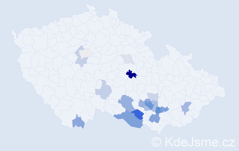 Příjmení: 'Laušová', počet výskytů 56 v celé ČR