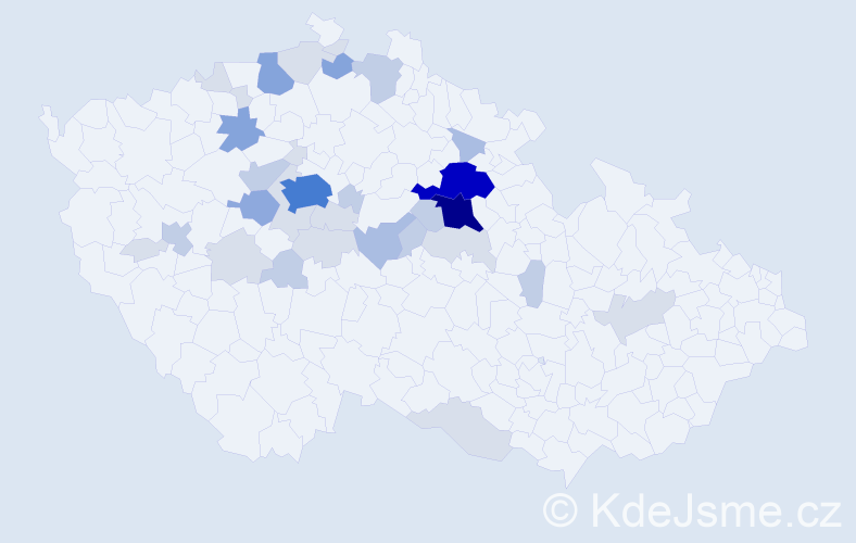 Příjmení: 'Salavec', počet výskytů 105 v celé ČR