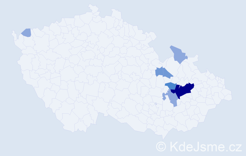 Příjmení: 'Fuglíčková', počet výskytů 16 v celé ČR
