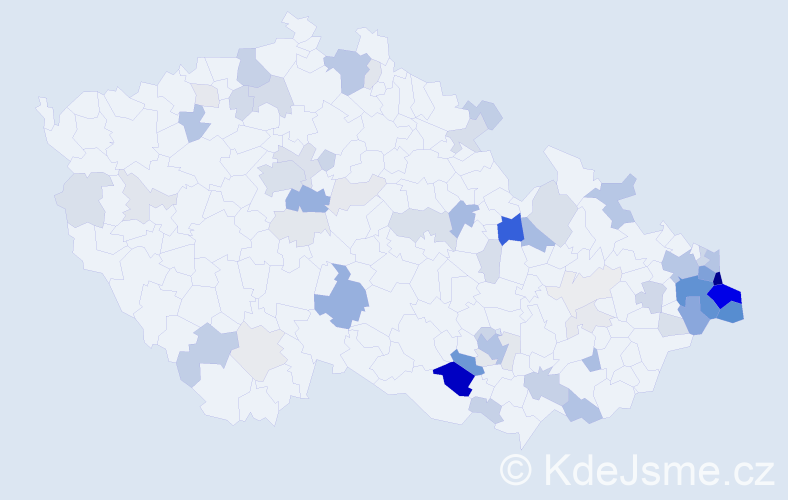 Příjmení: 'Jursa', počet výskytů 243 v celé ČR