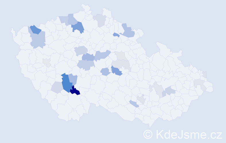 Příjmení: 'Kanda', počet výskytů 83 v celé ČR