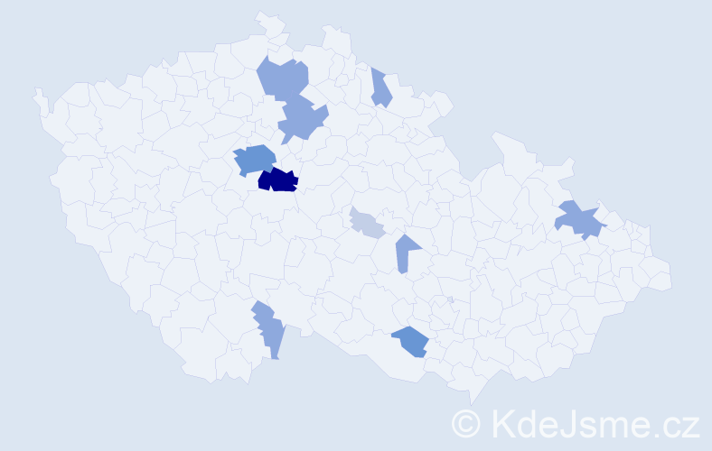 Příjmení: 'Hoftová', počet výskytů 32 v celé ČR