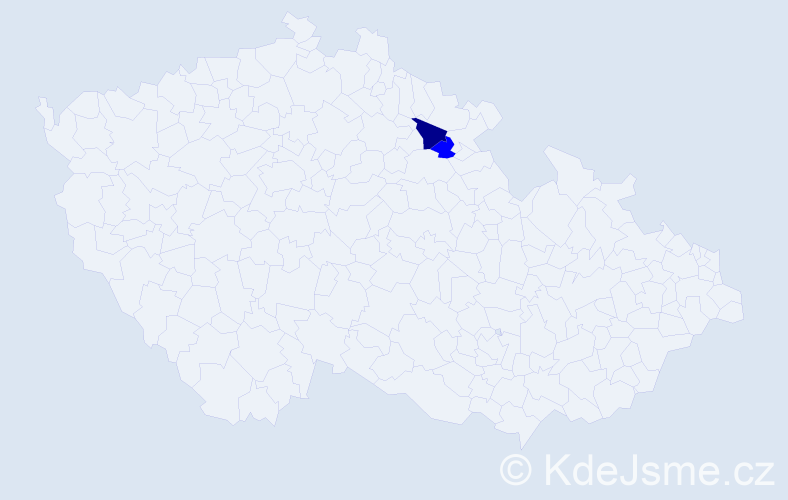 Příjmení: 'Šimkuláková', počet výskytů 5 v celé ČR