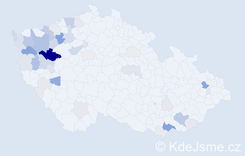 Příjmení: 'Knedlík', počet výskytů 129 v celé ČR