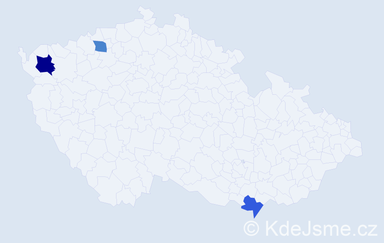 Příjmení: 'Kardian', počet výskytů 8 v celé ČR