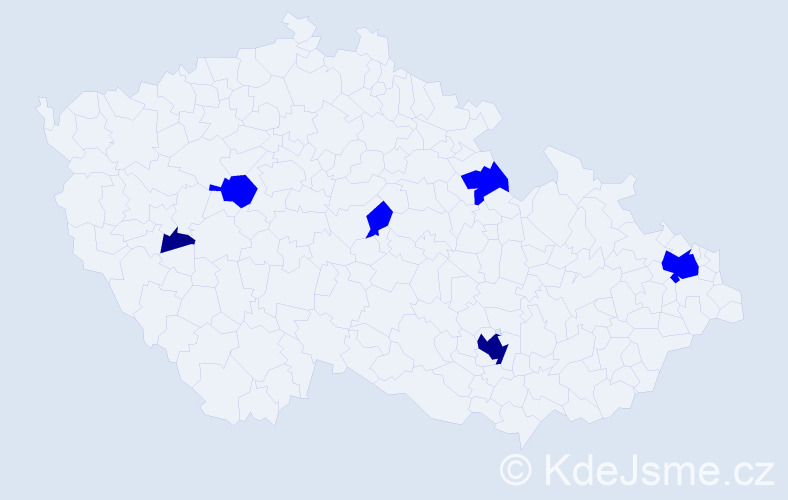 Příjmení: 'Feja', počet výskytů 8 v celé ČR
