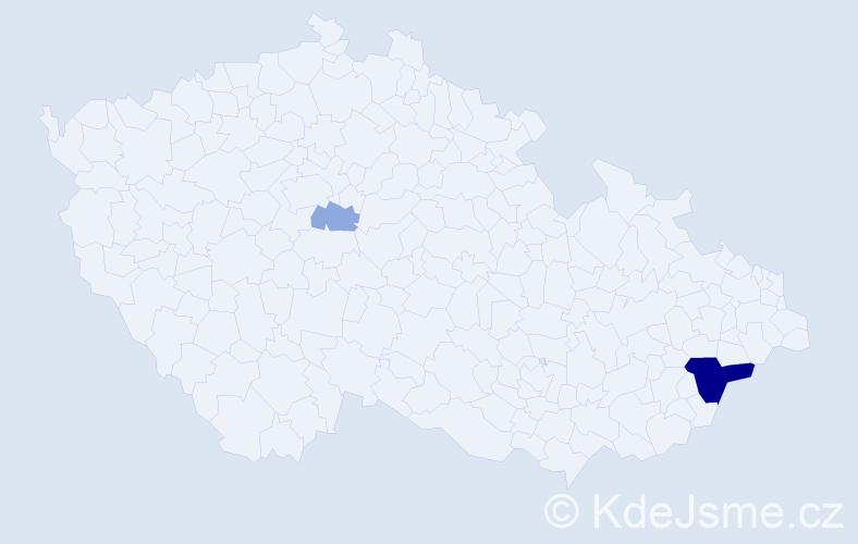 Příjmení: 'Gettingová', počet výskytů 8 v celé ČR