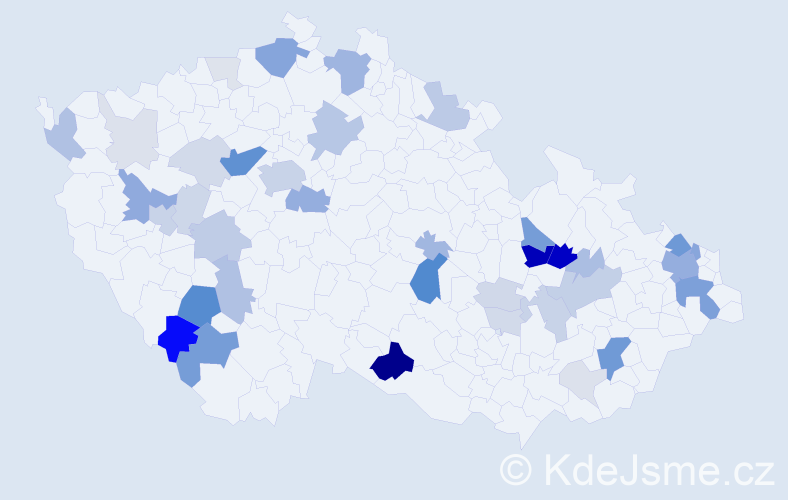 Příjmení: 'Košáková', počet výskytů 143 v celé ČR