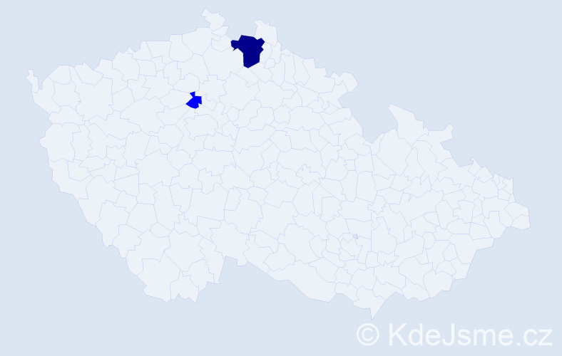 Příjmení: 'Vodila', počet výskytů 3 v celé ČR