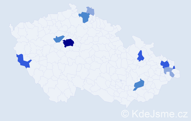 Příjmení: 'Pomothy', počet výskytů 25 v celé ČR