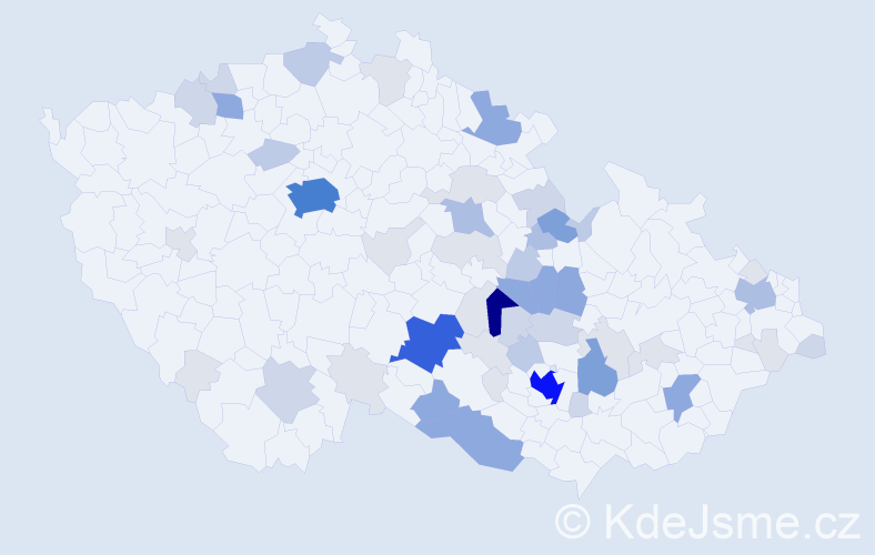 Příjmení: 'Kalášek', počet výskytů 198 v celé ČR