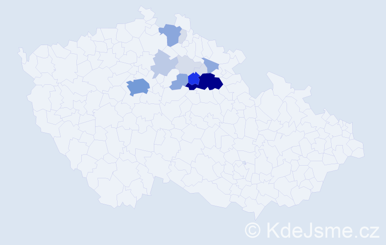 Příjmení: 'Dymeš', počet výskytů 54 v celé ČR