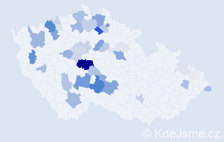 Příjmení: 'Šetek', počet výskytů 130 v celé ČR