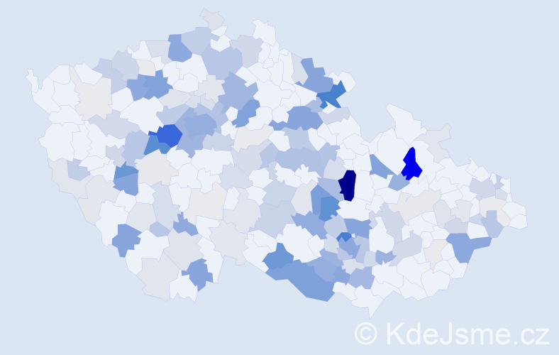 Příjmení: 'Kincl', počet výskytů 554 v celé ČR
