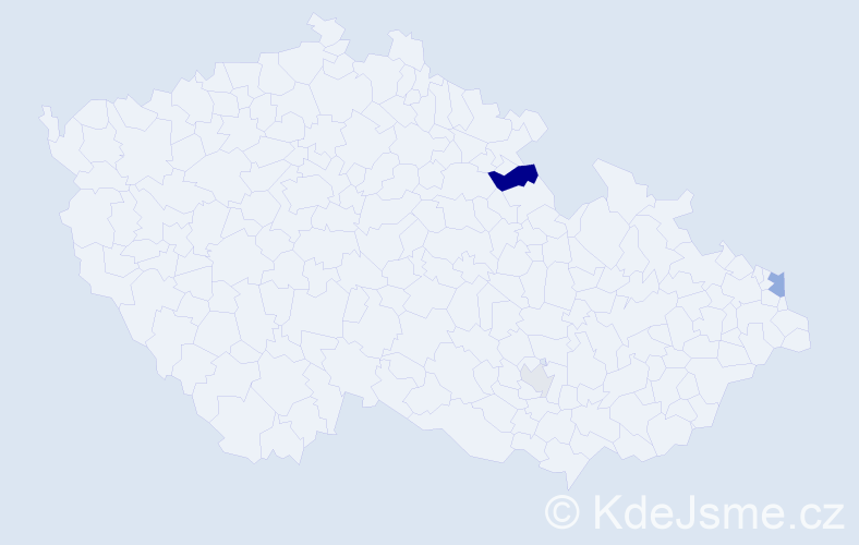 Příjmení: 'Baďo', počet výskytů 6 v celé ČR