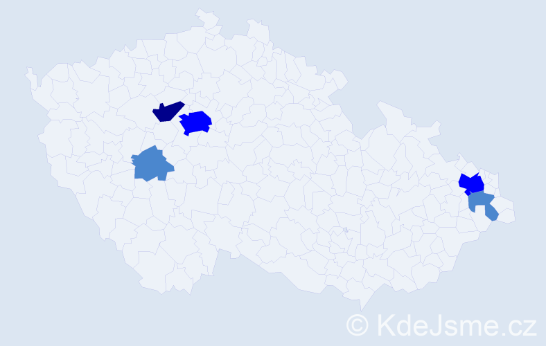 Příjmení: 'Zulák', počet výskytů 9 v celé ČR