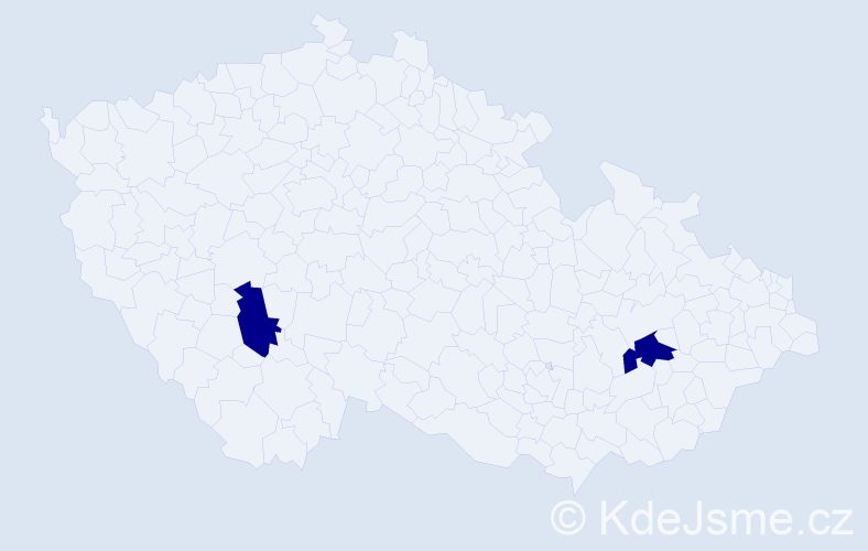 Příjmení: 'Lavender', počet výskytů 2 v celé ČR
