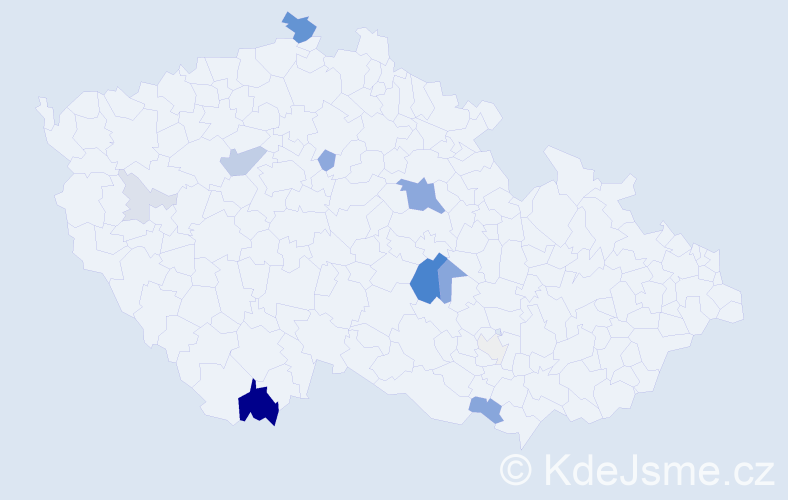 Příjmení: 'Ločárková', počet výskytů 46 v celé ČR