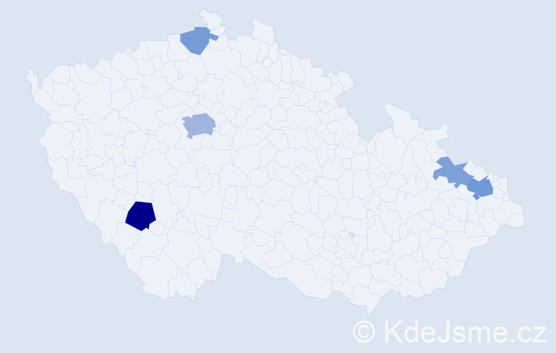Příjmení: 'Tulajdanová', počet výskytů 12 v celé ČR