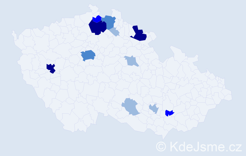 Příjmení: 'Vakula', počet výskytů 26 v celé ČR