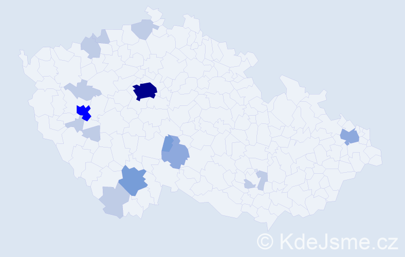 Příjmení: 'Mayr', počet výskytů 36 v celé ČR