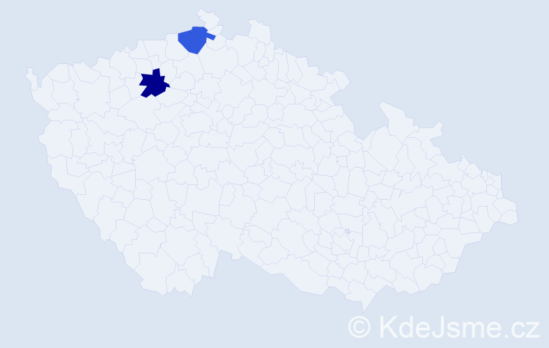 Příjmení: 'Fiveberová', počet výskytů 8 v celé ČR