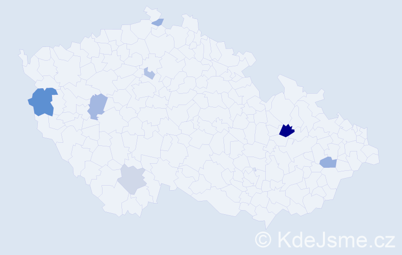 Příjmení: 'Regulová', počet výskytů 18 v celé ČR